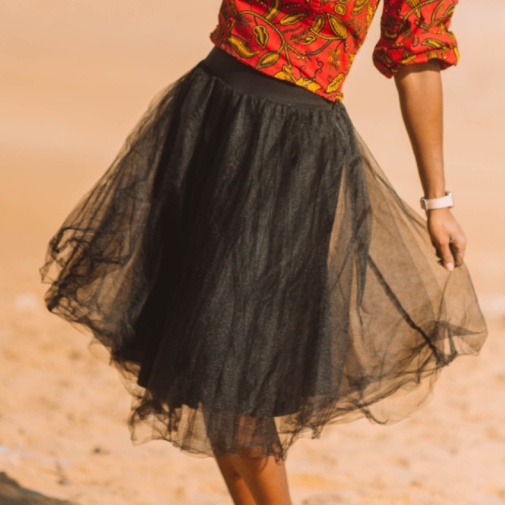 Black tulle skirt